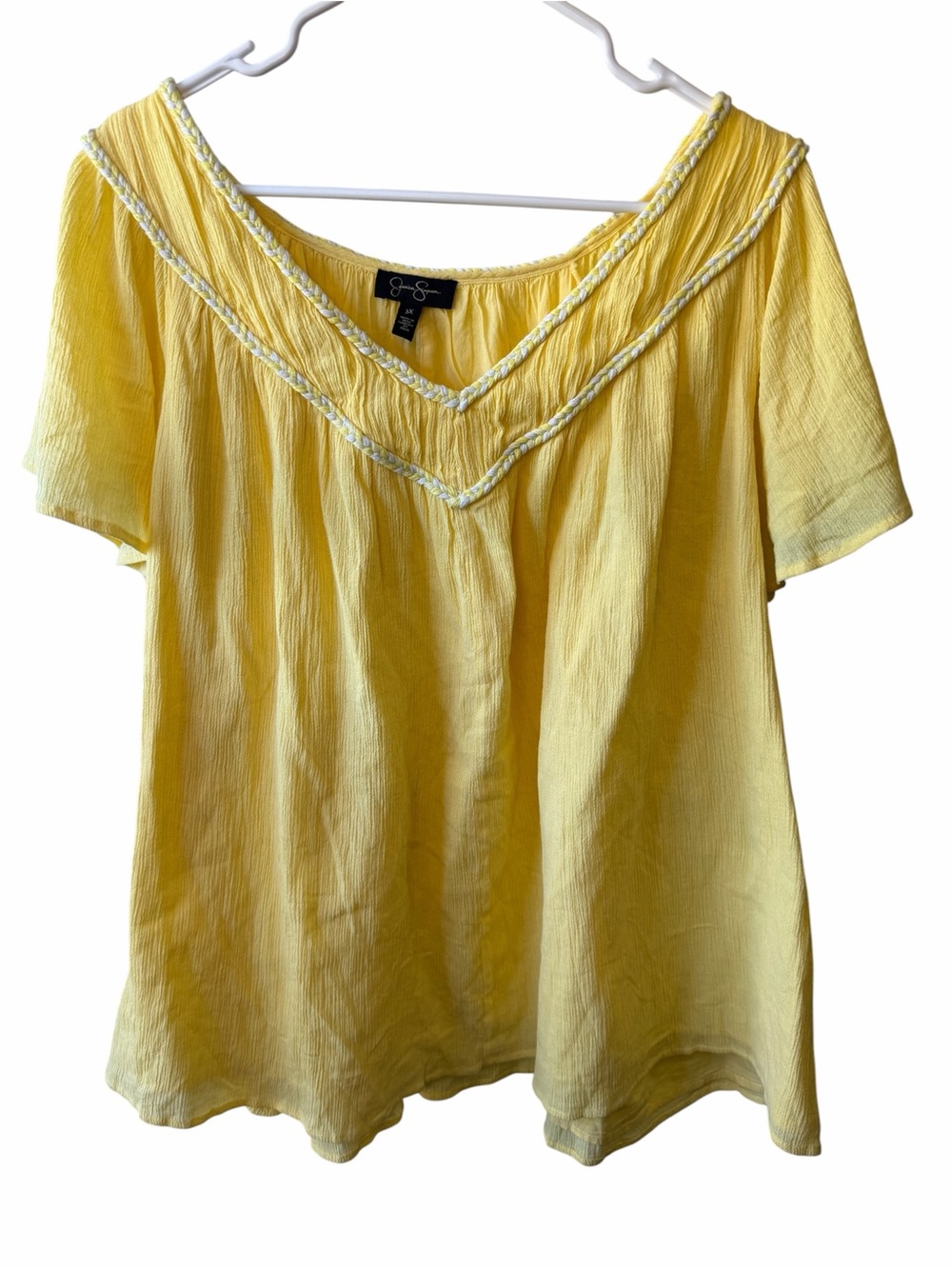 Women’s Jessica Simpson size 3X cotton summer top with crocheted detail! NWOT!
